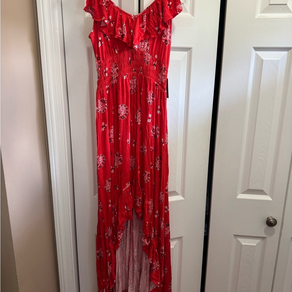 Express Red Floral Maxi Dress